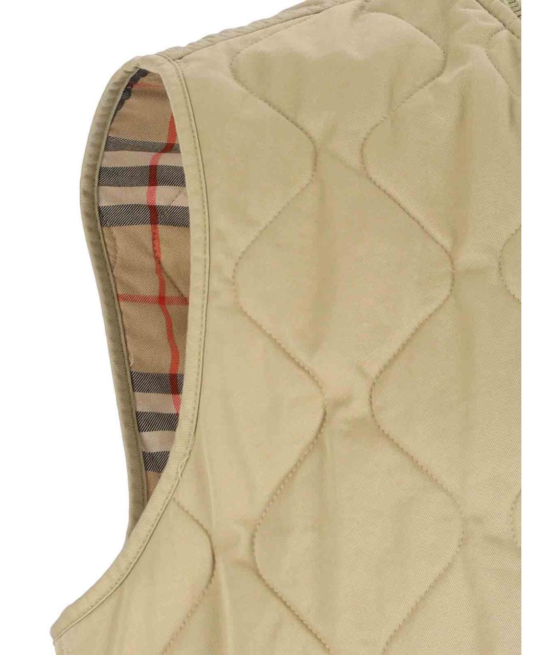 BURBERRY Бежевый хлопковый жилет, фото 4