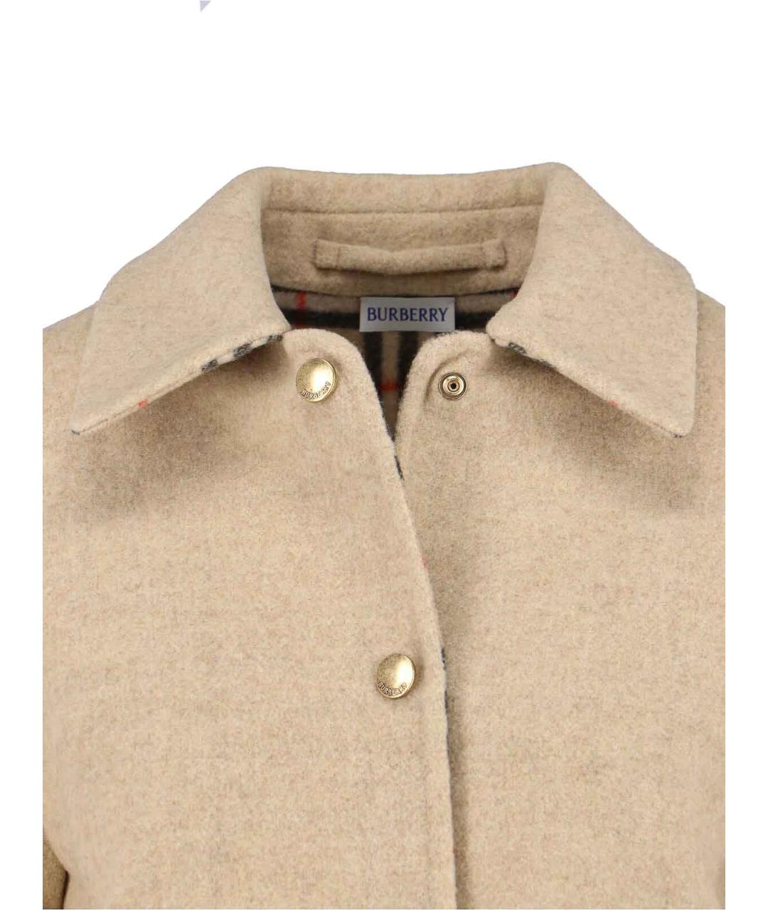 BURBERRY Бежевая шерстяная куртка, фото 4