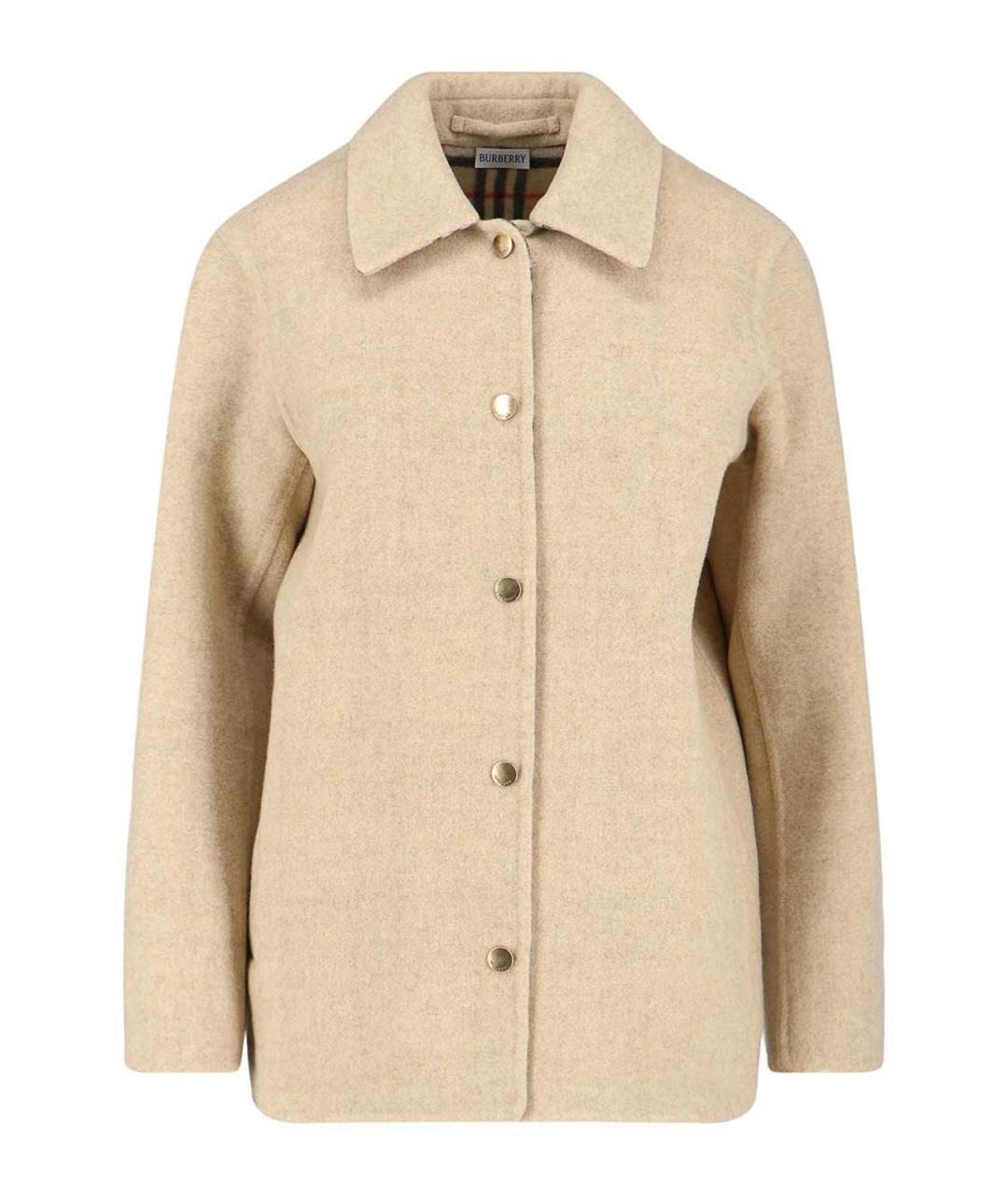 BURBERRY Бежевая шерстяная куртка, фото 1