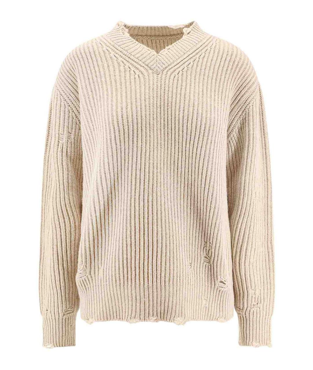 MM6 MAISON MARGIELA Бежевый шерстяной джемпер / свитер, фото 1