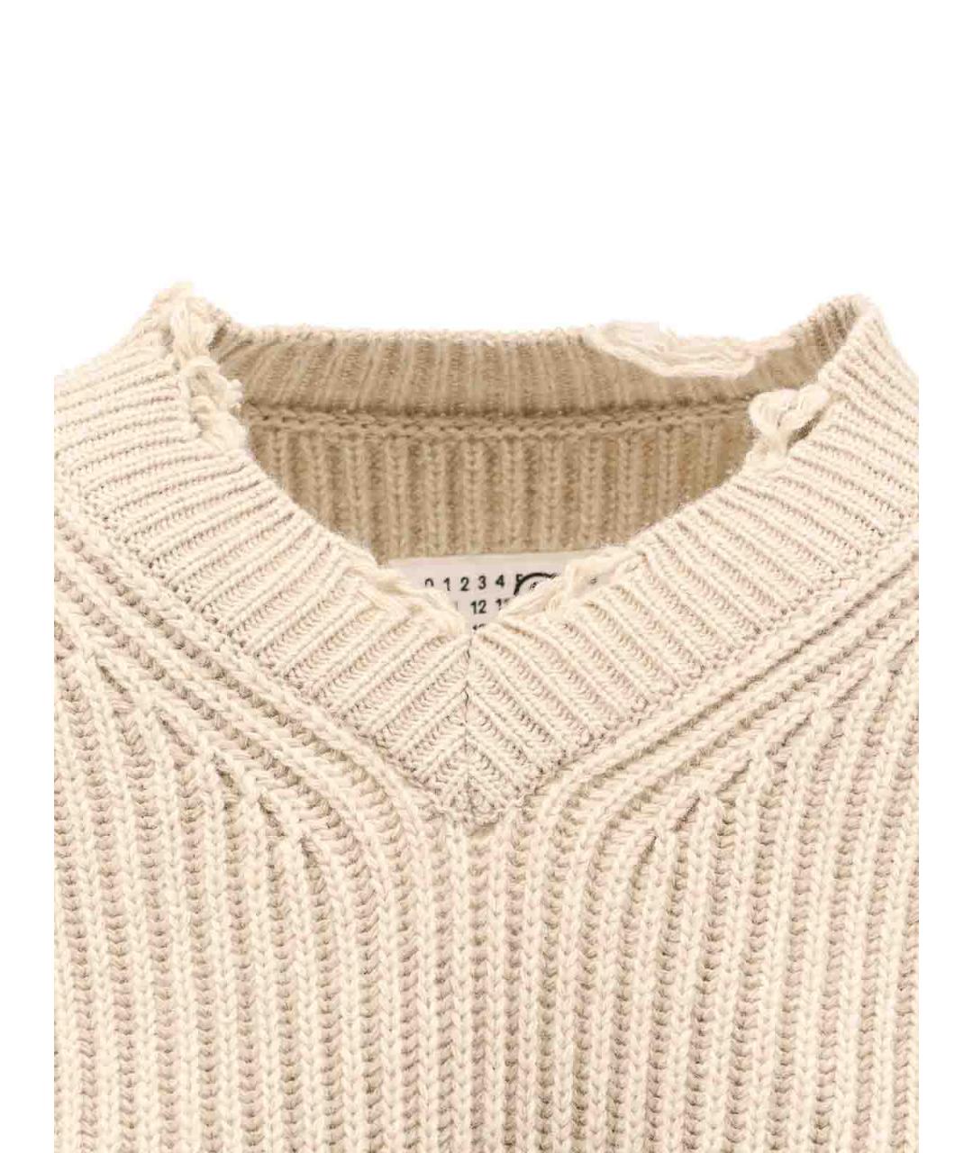 MM6 MAISON MARGIELA Бежевый шерстяной джемпер / свитер, фото 3