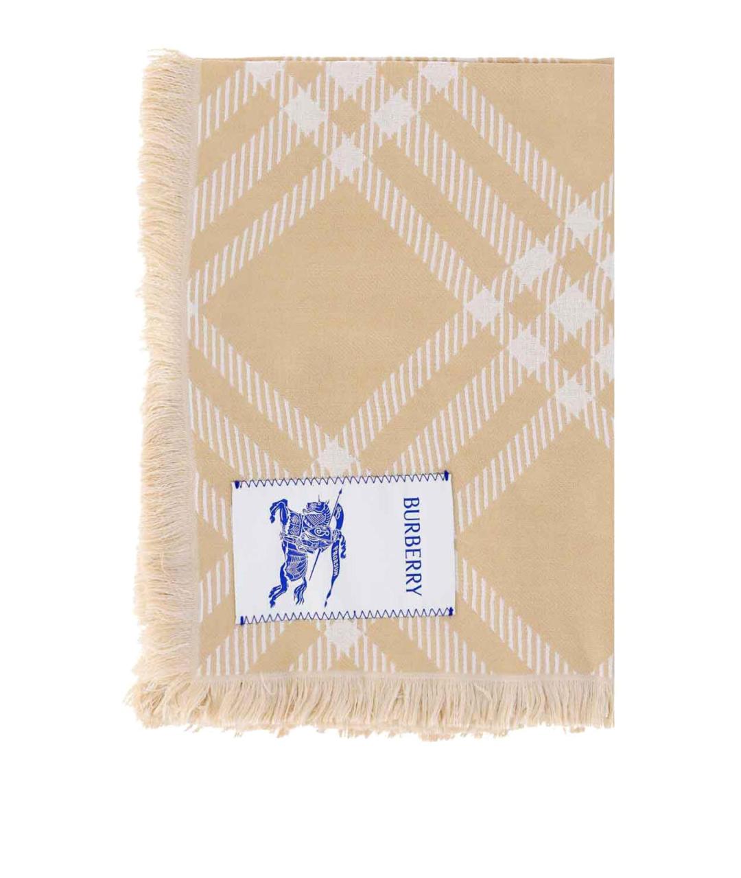 BURBERRY Бежевый шерстяной шарф, фото 1