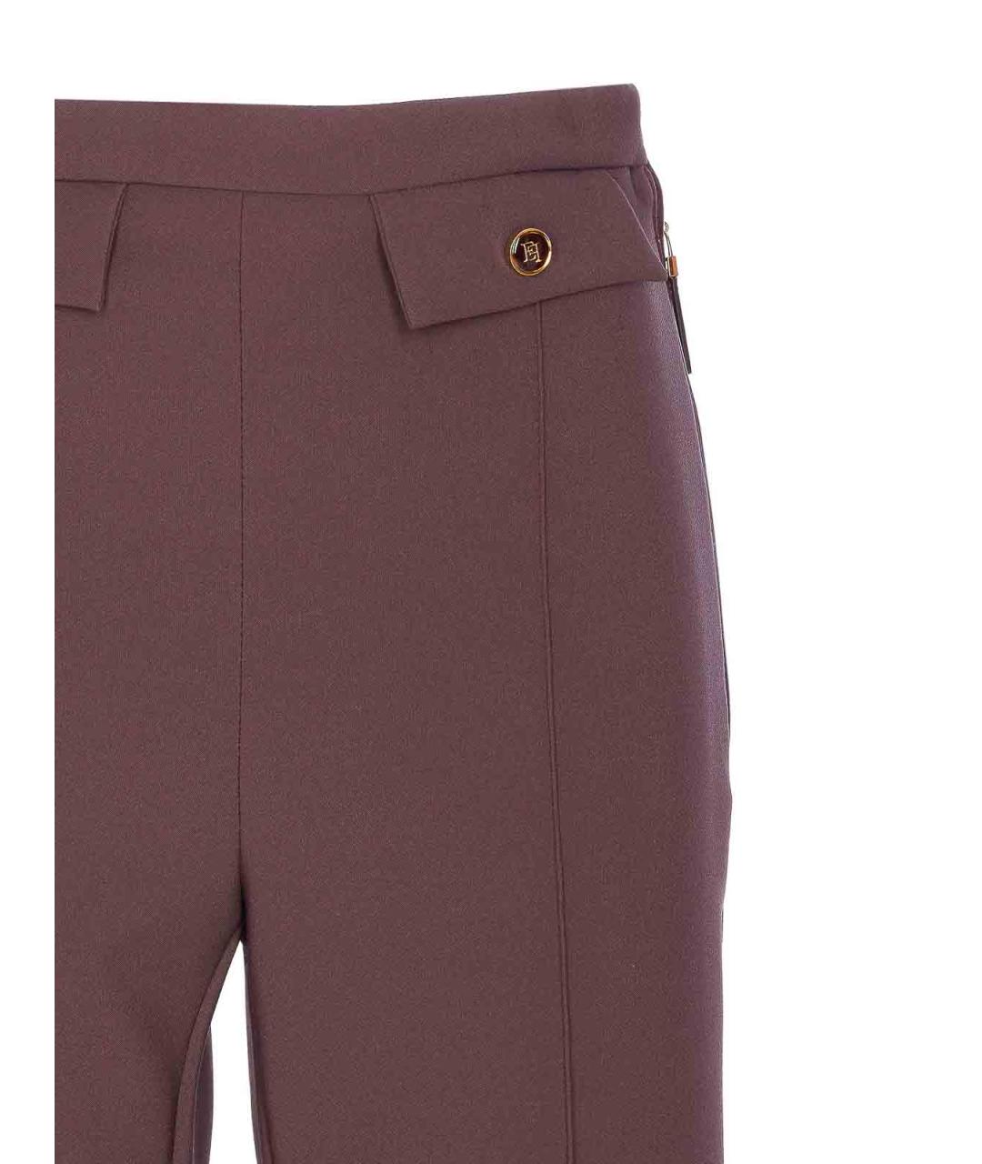 ELISABETTA FRANCHI Красные полиэстеровые брюки узкие, фото 4