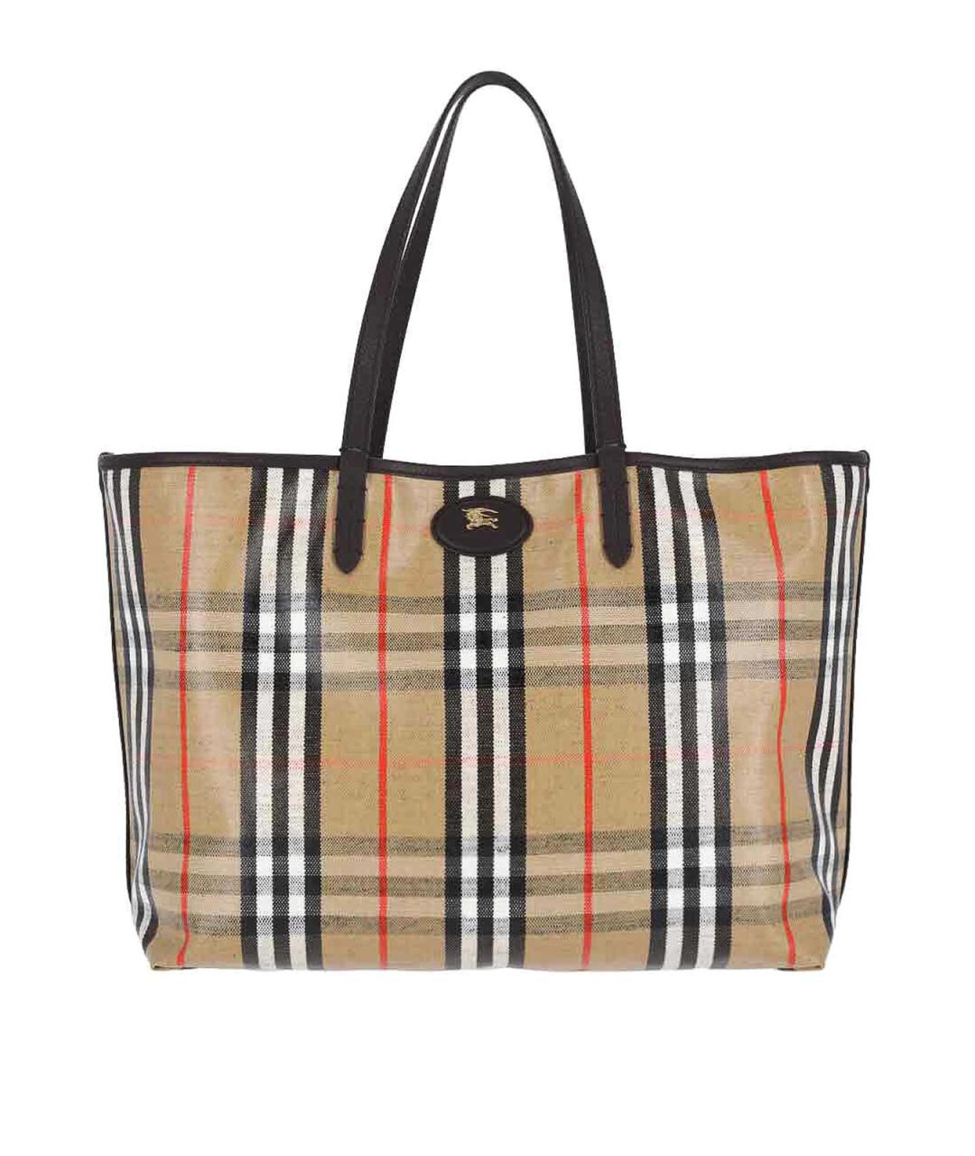 BURBERRY Бежевая хлопковая сумка тоут, фото 1