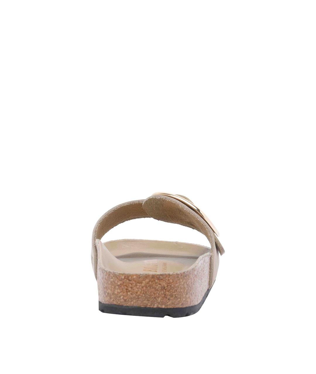 BIRKENSTOCK Бежевые кожаные шлепанцы, фото 4