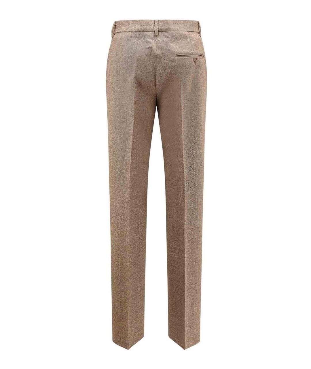 MM6 MAISON MARGIELA Бежевые шерстяные брюки широкие, фото 2