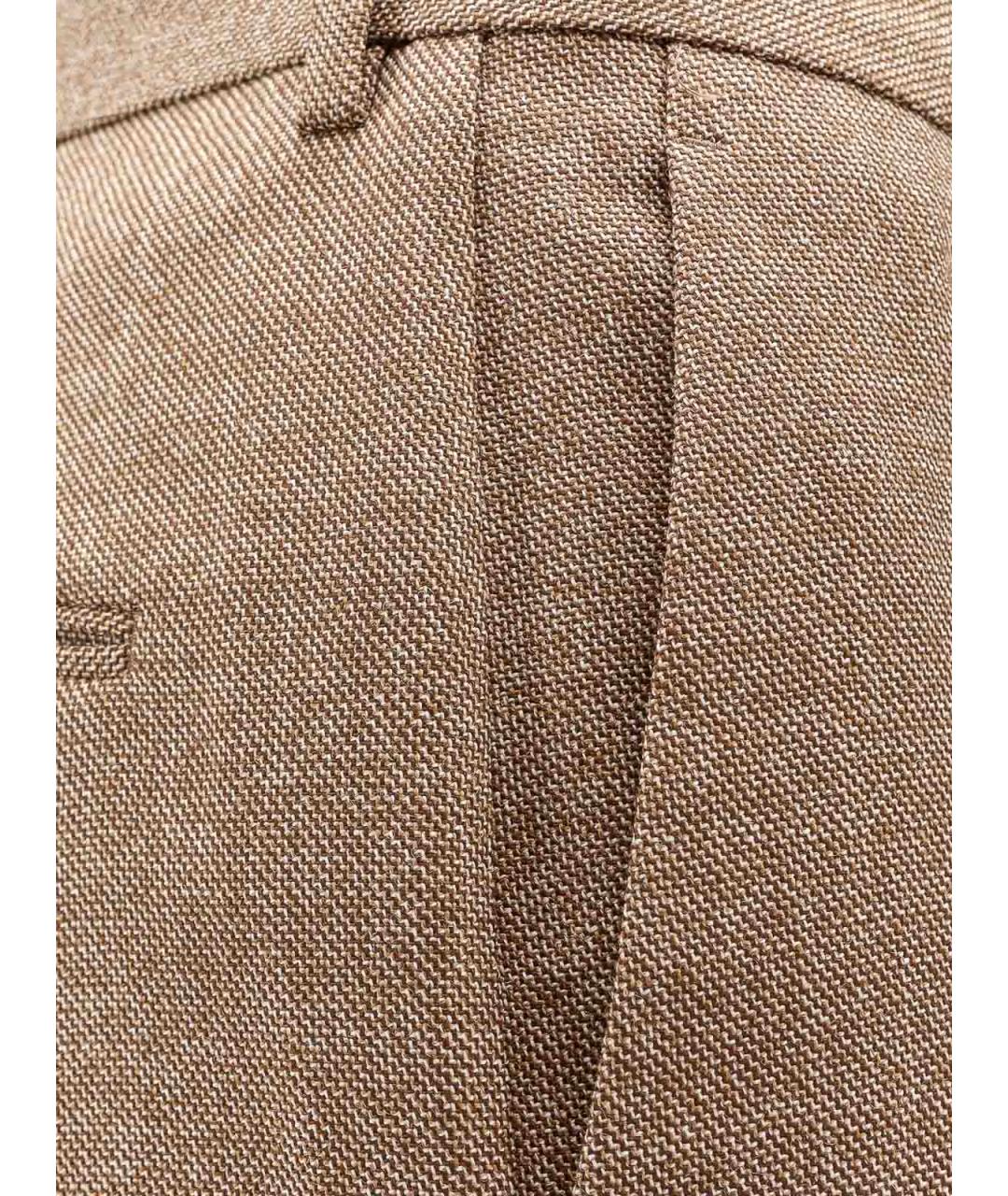 MM6 MAISON MARGIELA Бежевые шерстяные брюки широкие, фото 3