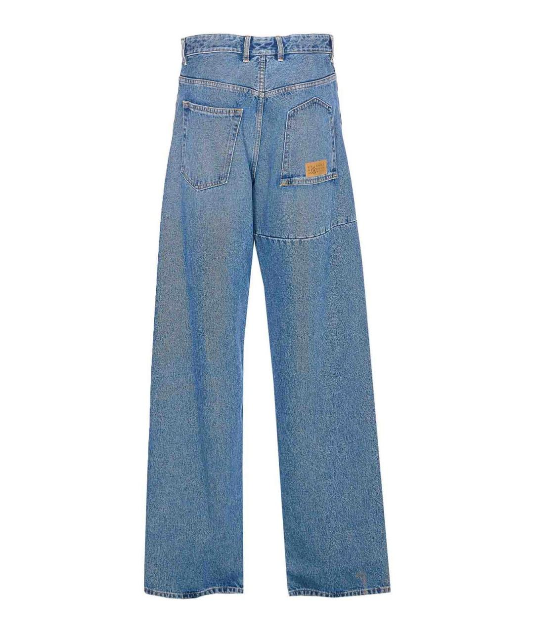 MM6 MAISON MARGIELA Синие хлопко-полиэстеровые джинсы, фото 2