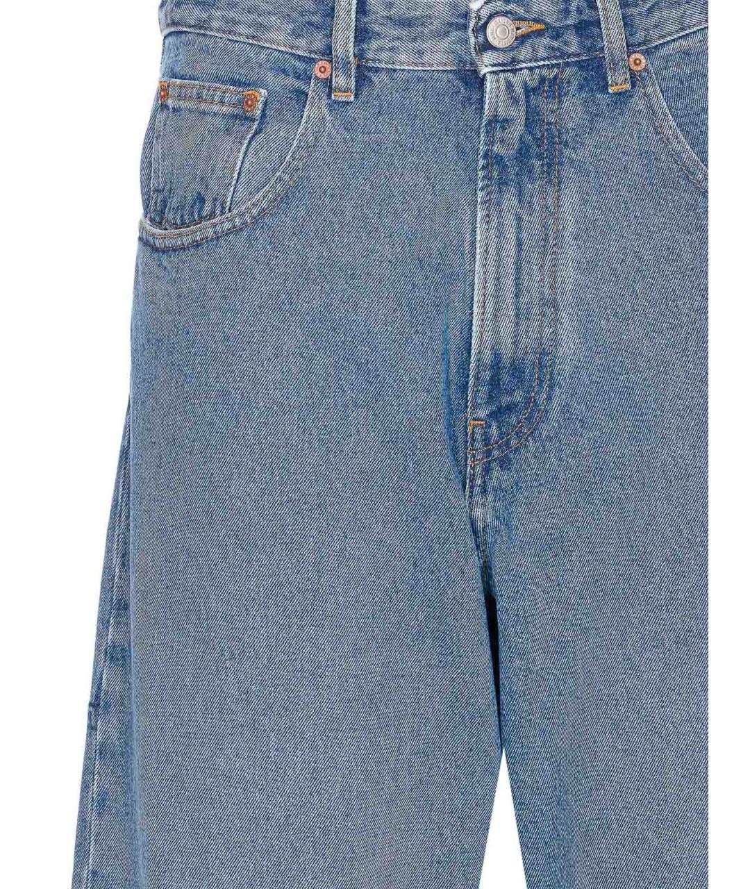MM6 MAISON MARGIELA Синие хлопко-полиэстеровые джинсы, фото 4