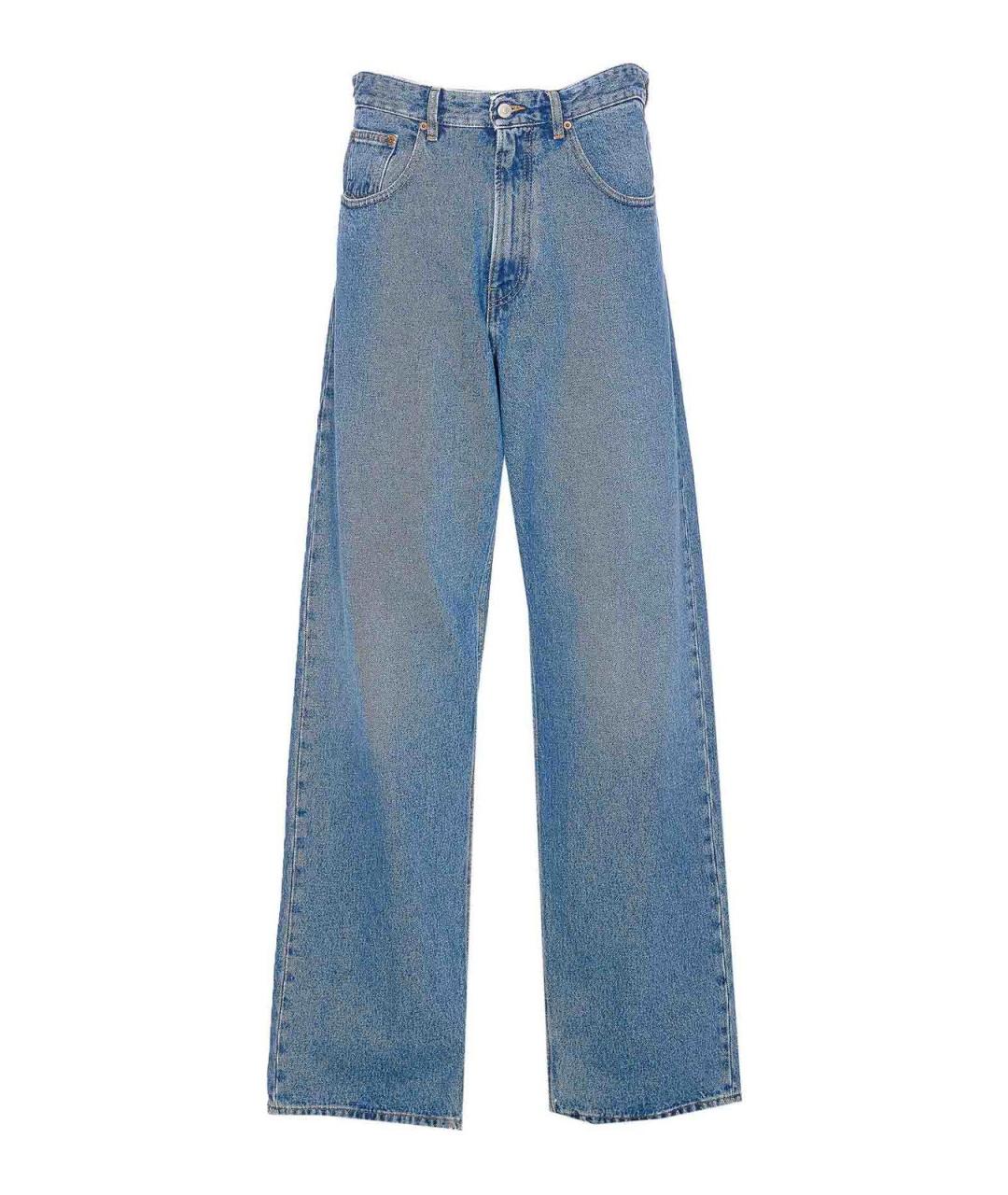 MM6 MAISON MARGIELA Синие хлопко-полиэстеровые джинсы, фото 1