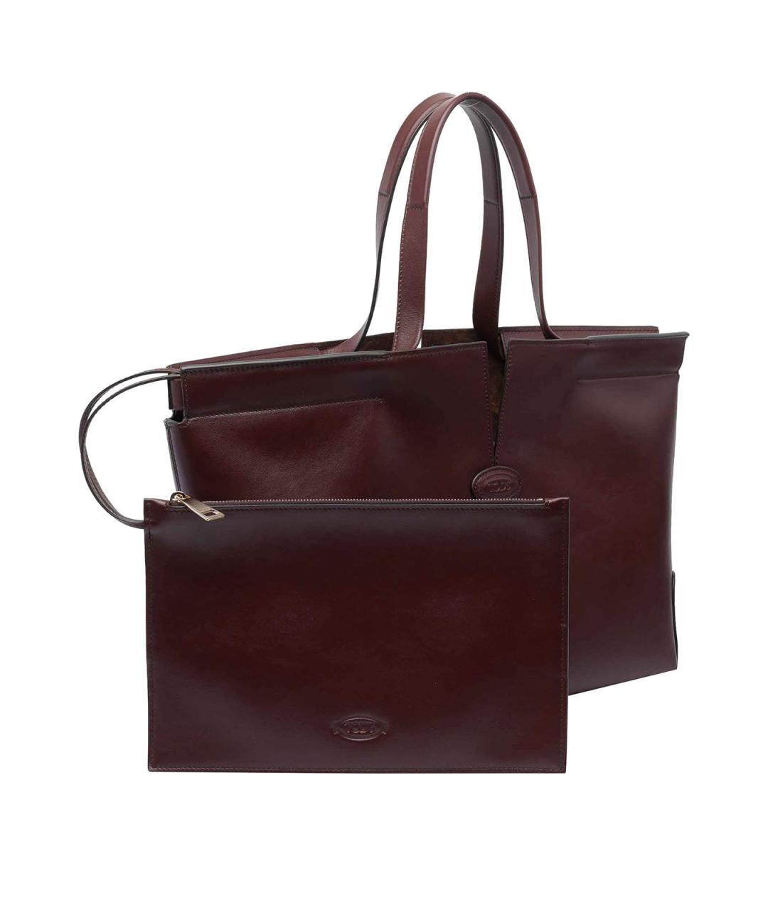 TOD'S Коричневая кожаная сумка тоут, фото 4