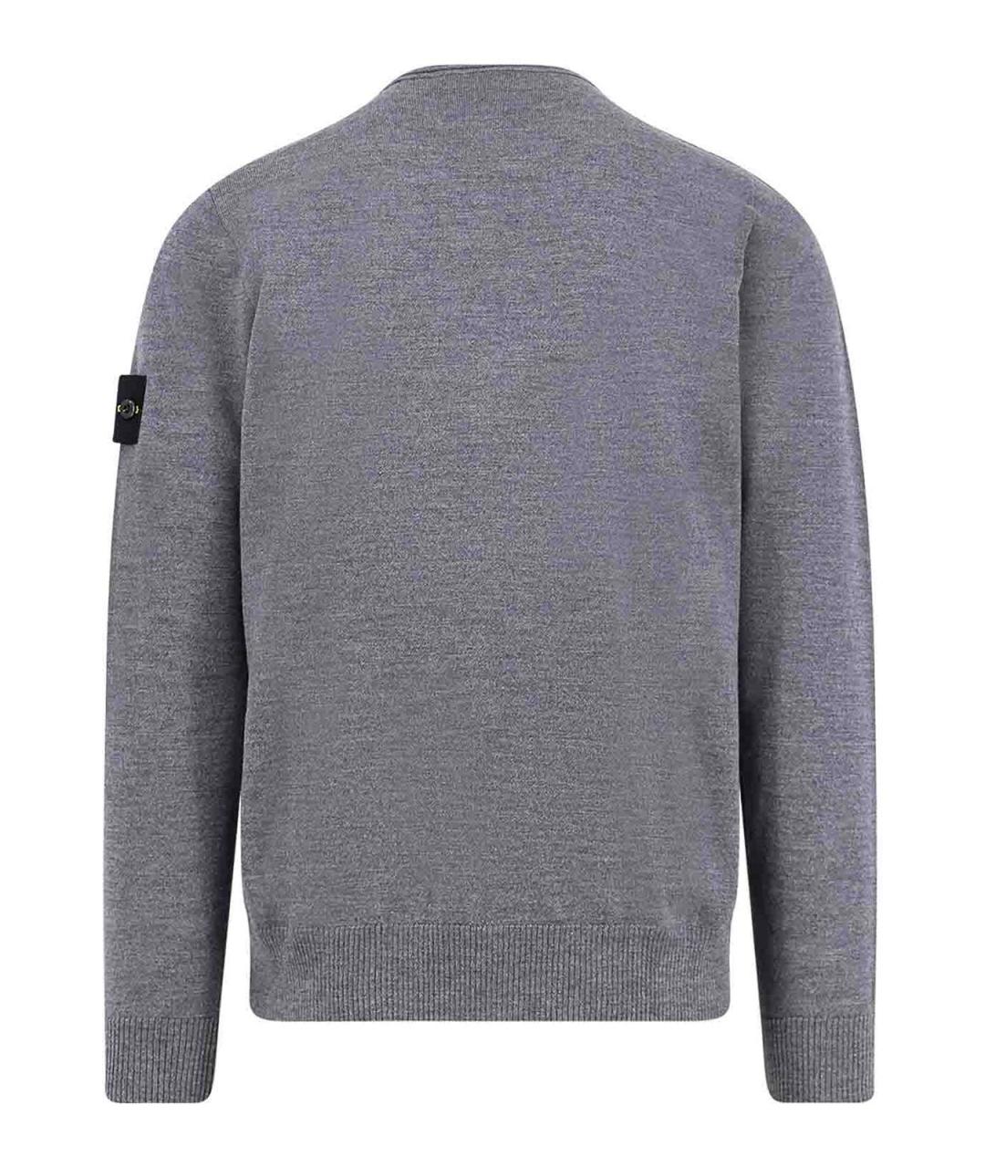 STONE ISLAND Серый шерстяной джемпер / свитер, фото 2