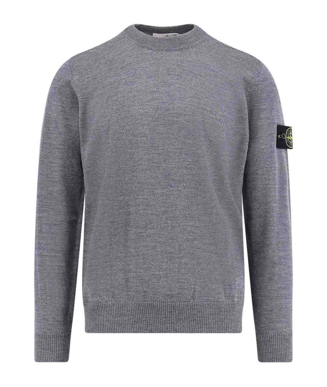 STONE ISLAND Серый шерстяной джемпер / свитер, фото 1