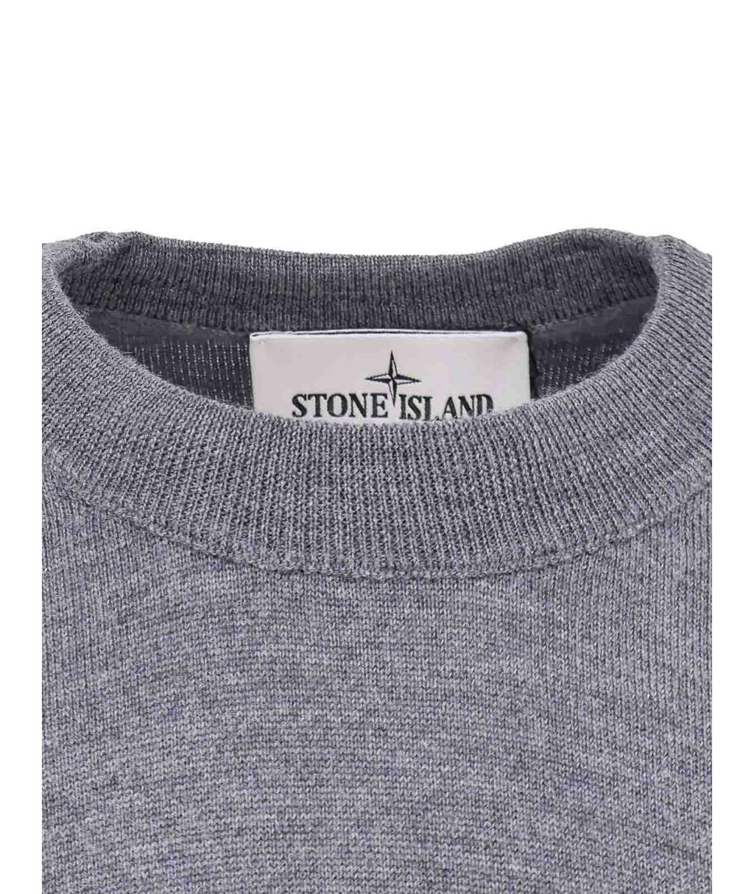 STONE ISLAND Серый шерстяной джемпер / свитер, фото 3