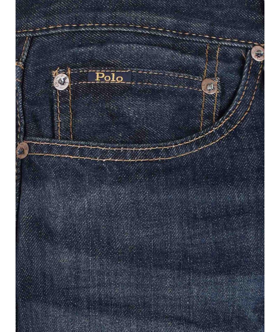POLO RALPH LAUREN Синие хлопковые джинсы, фото 5