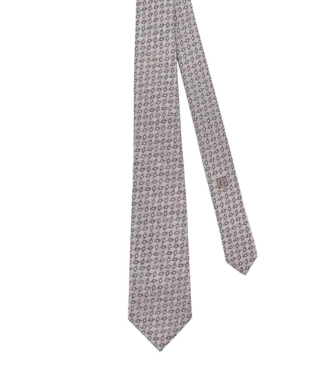GIORGIO ARMANI Бежевый шелковый галстук, фото 2