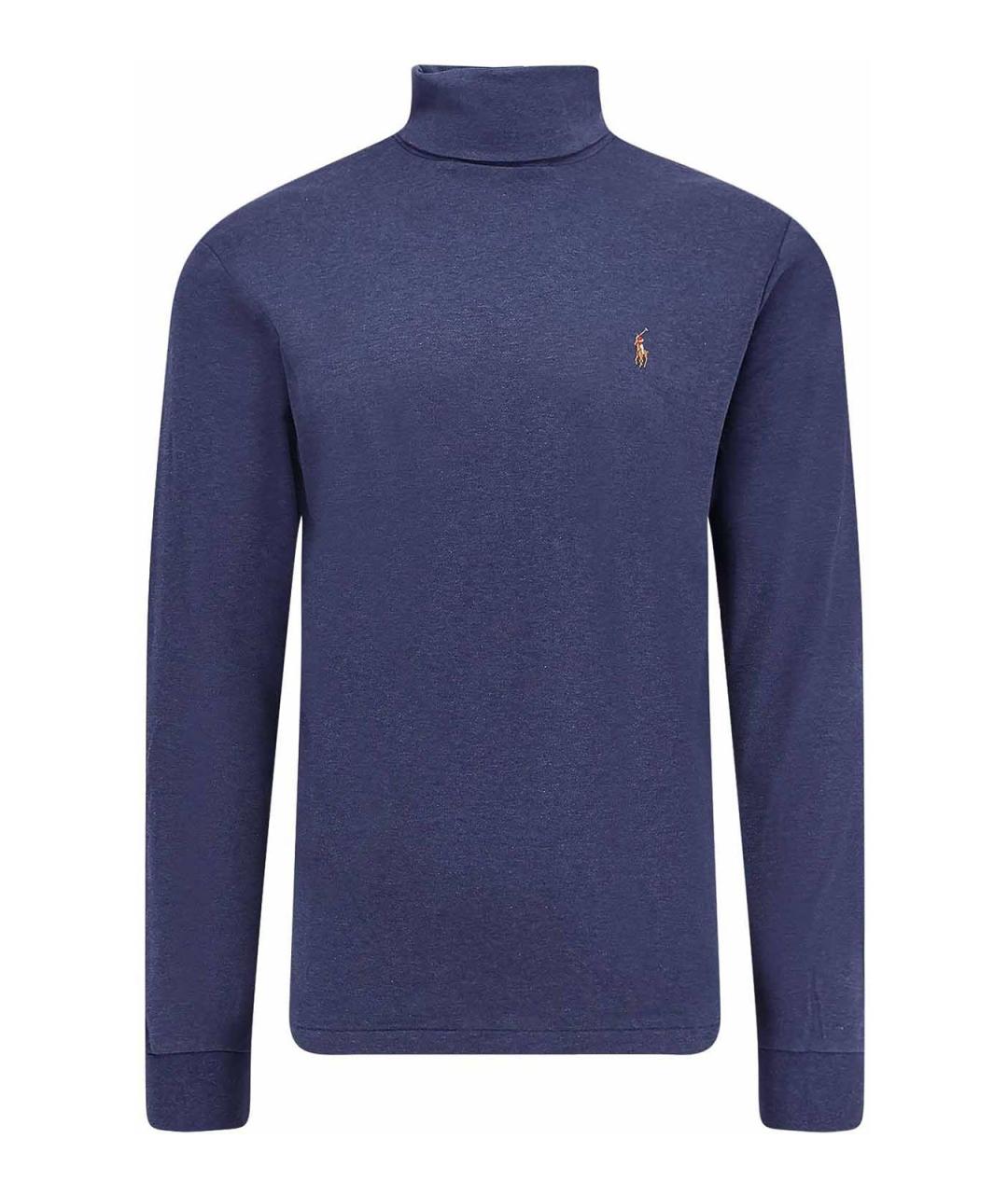 POLO RALPH LAUREN Синяя хлопковая водолазка, фото 1