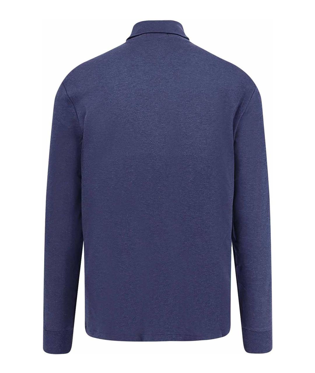 POLO RALPH LAUREN Синяя хлопковая водолазка, фото 2