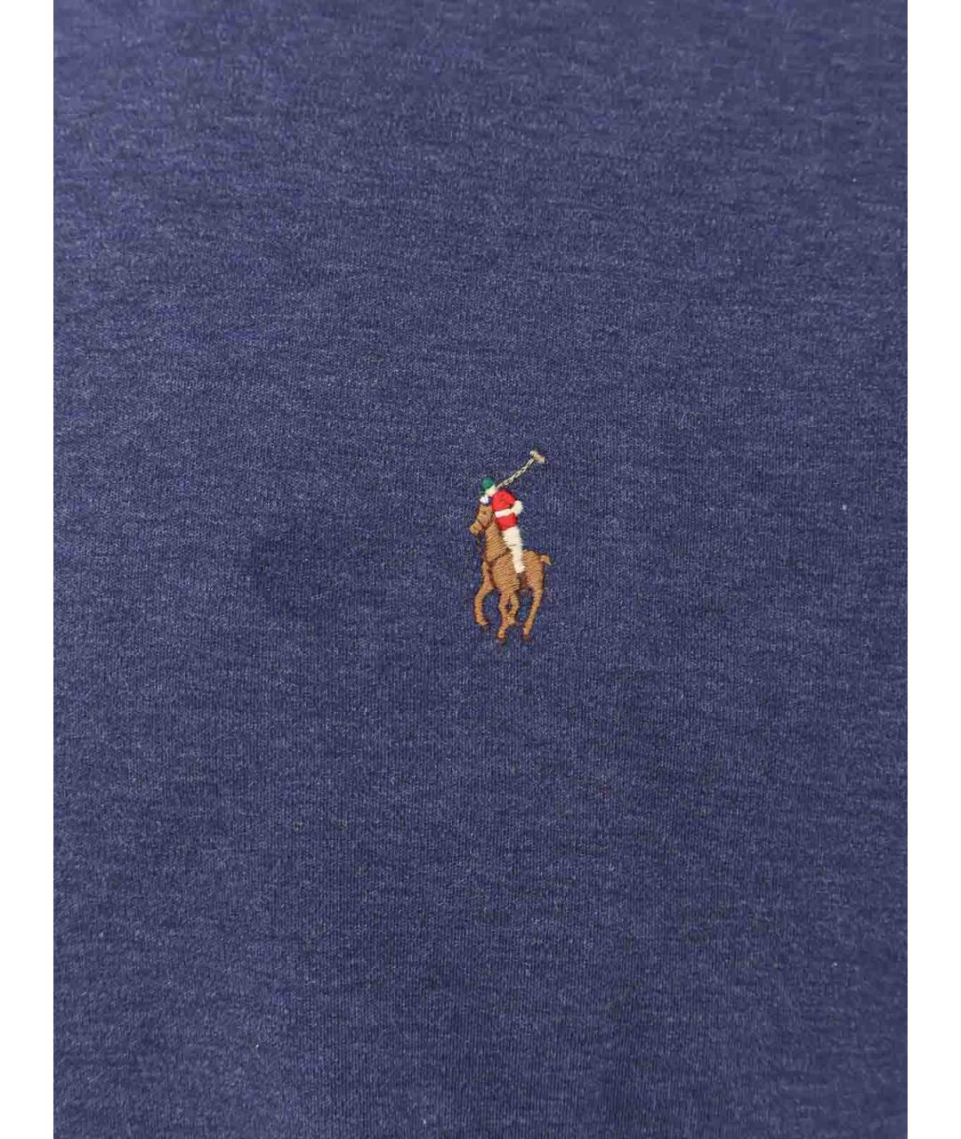 POLO RALPH LAUREN Синяя хлопковая водолазка, фото 3