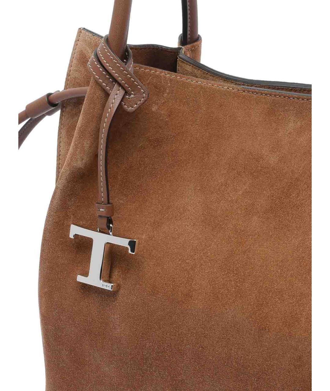 TOD'S Коричневая замшевая сумка тоут, фото 4