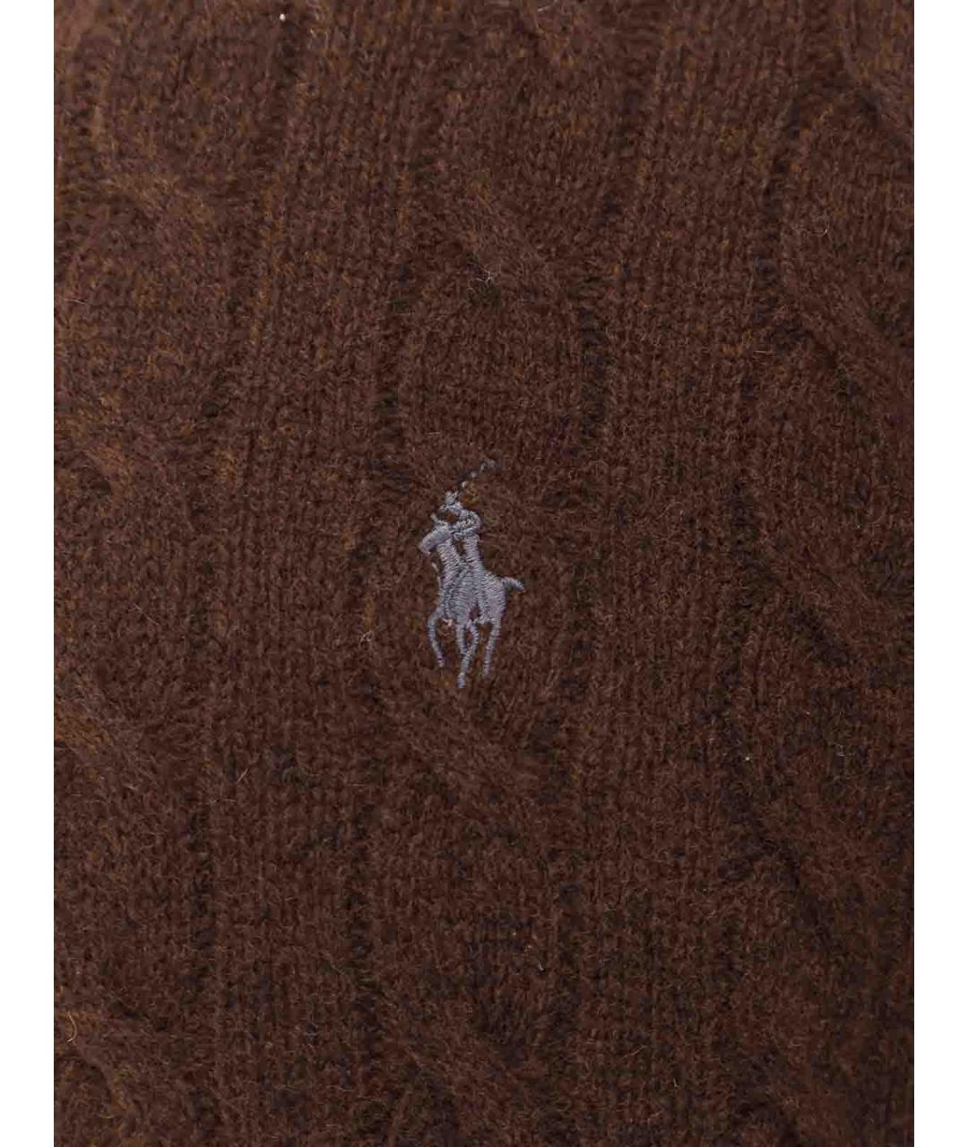 POLO RALPH LAUREN Коричневый кашемировый джемпер / свитер, фото 3