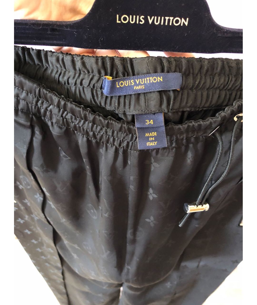 LOUIS VUITTON PRE-OWNED Черные вискозные прямые брюки, фото 4