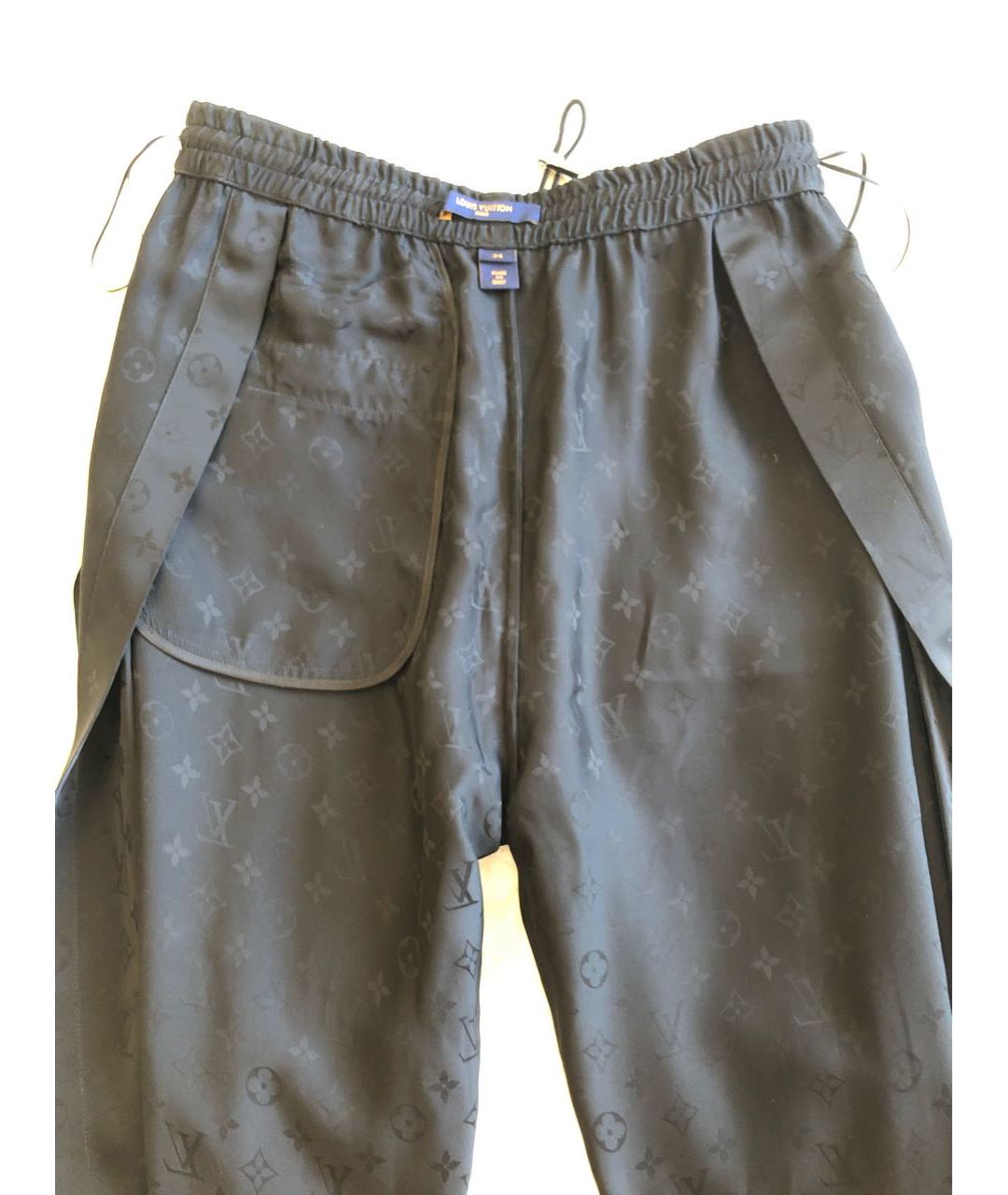 LOUIS VUITTON PRE-OWNED Черные вискозные прямые брюки, фото 3