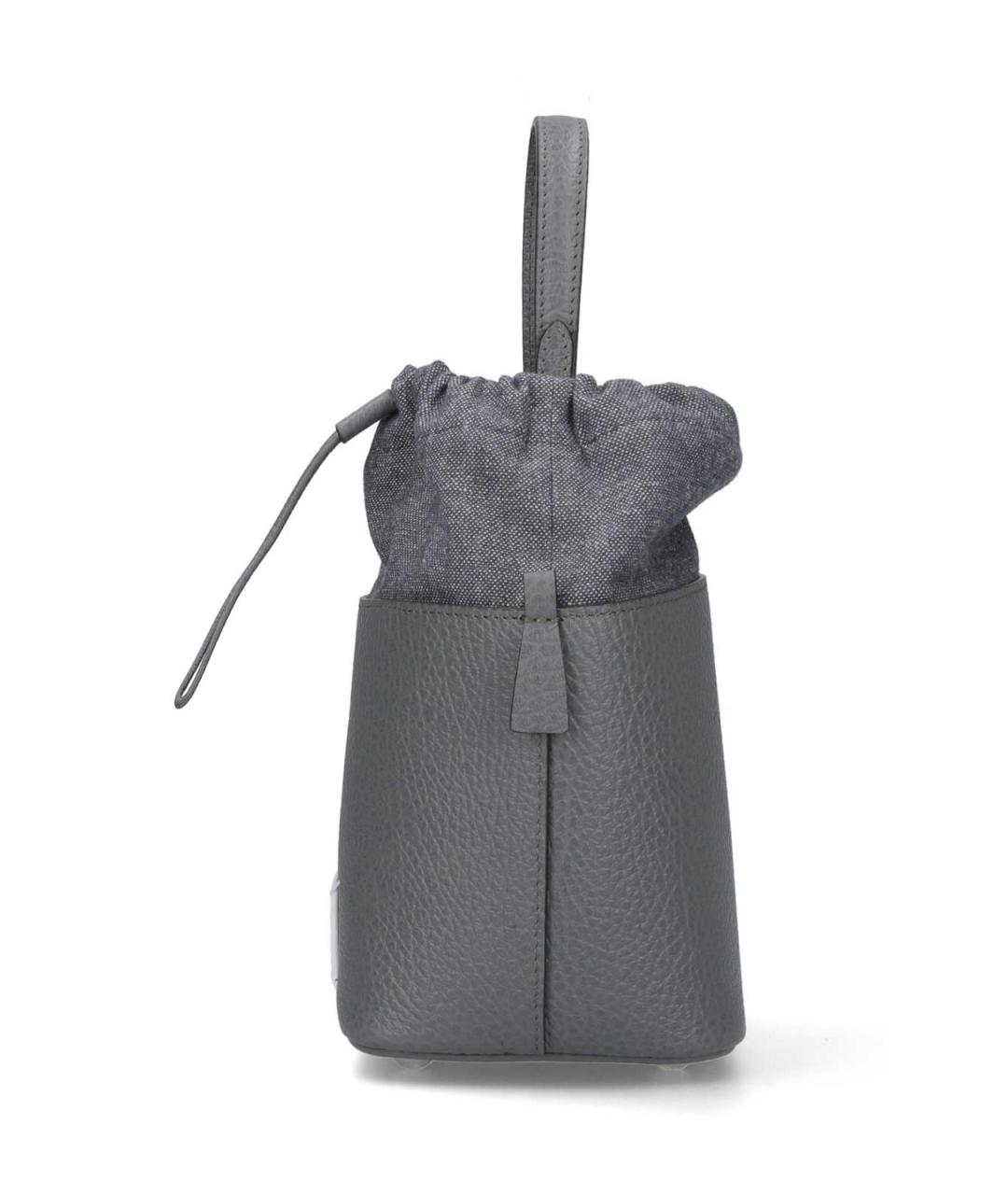 MAISON MARGIELA Серая кожаная сумка через плечо, фото 5