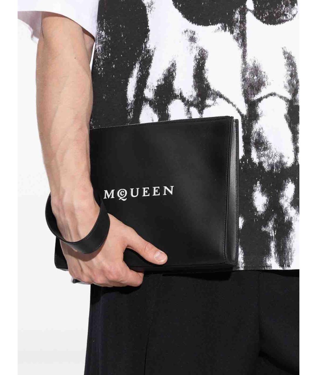 ALEXANDER MCQUEEN Черная кожаная барсетка, фото 5