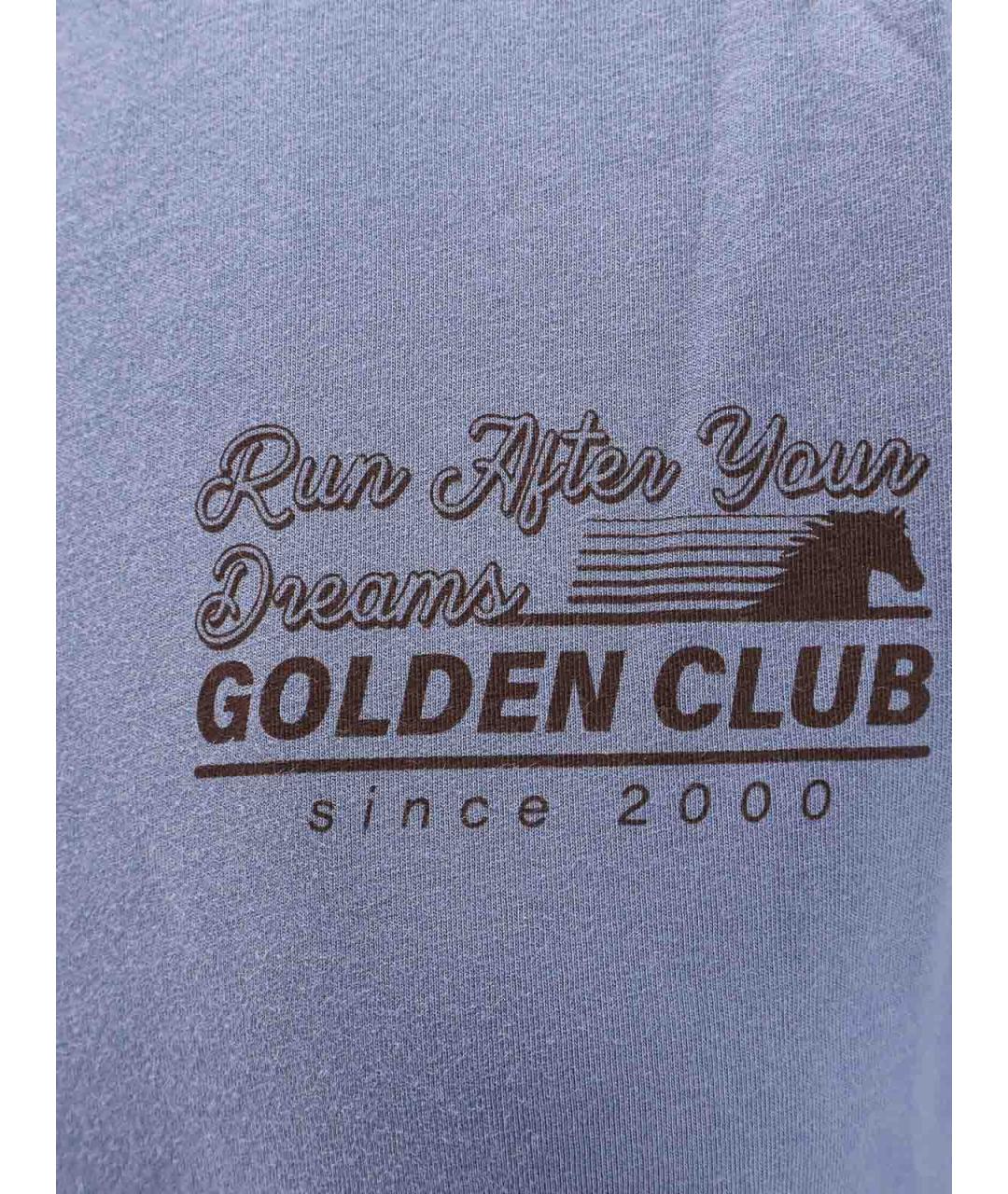GOLDEN GOOSE Синяя хлопковая футболка, фото 3