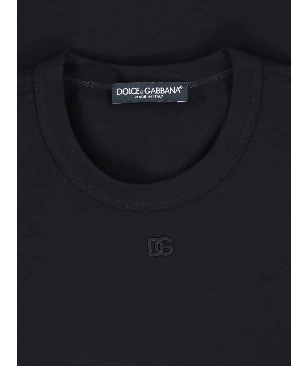 DOLCE&GABBANA Черная хлопковая футболка, фото 3