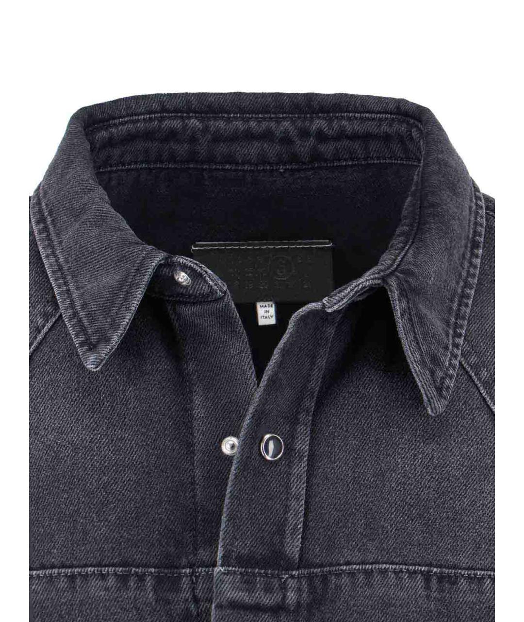 MM6 MAISON MARGIELA Черная хлопковая классическая рубашка, фото 4