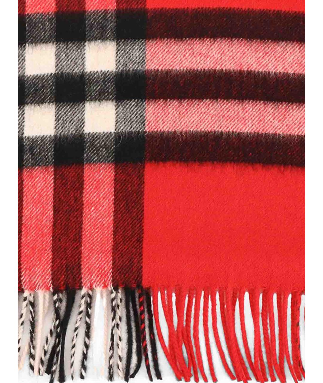 BURBERRY Красный кашемировый шарф, фото 2