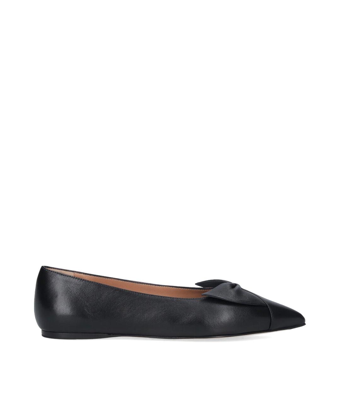 FERRAGAMO Черные кожаные балетки, фото 1