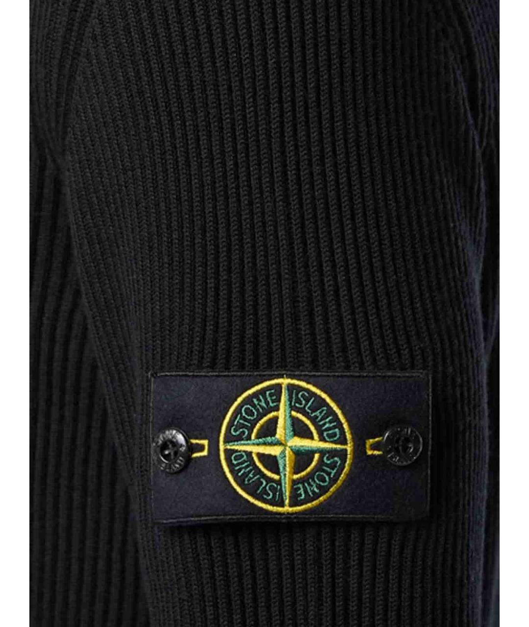 STONE ISLAND Черный шерстяной джемпер / свитер, фото 3