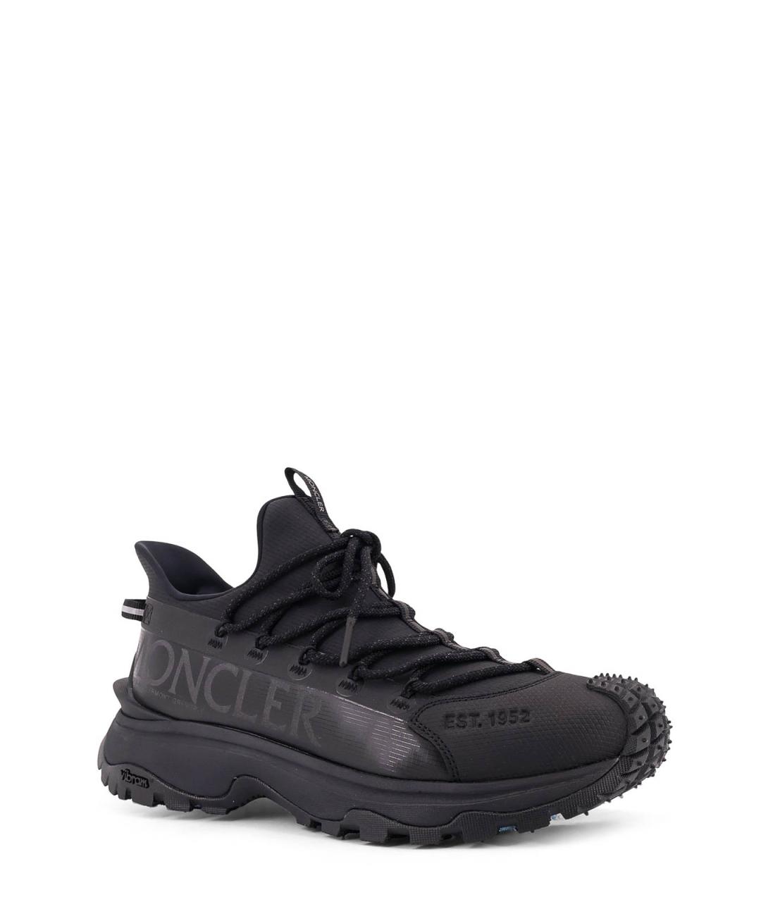 MONCLER Черные синтетические низкие кроссовки / кеды, фото 2