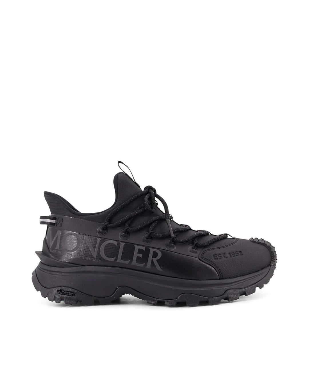 MONCLER Черные синтетические низкие кроссовки / кеды, фото 1