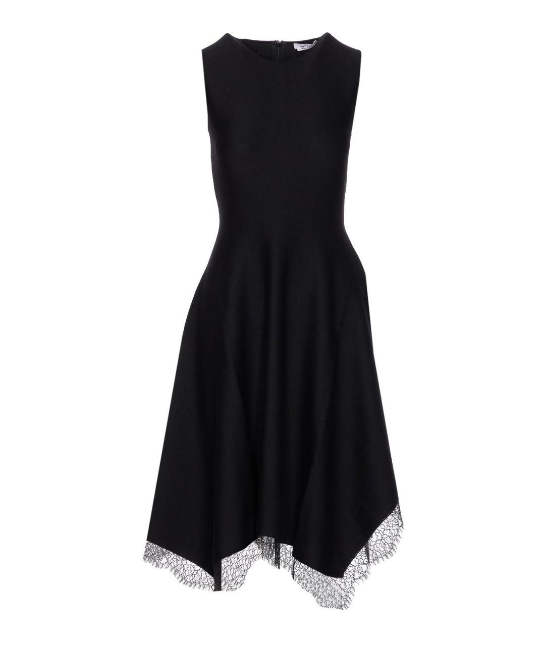 ALEXANDER MCQUEEN Черное шерстяное повседневное платье, фото 1
