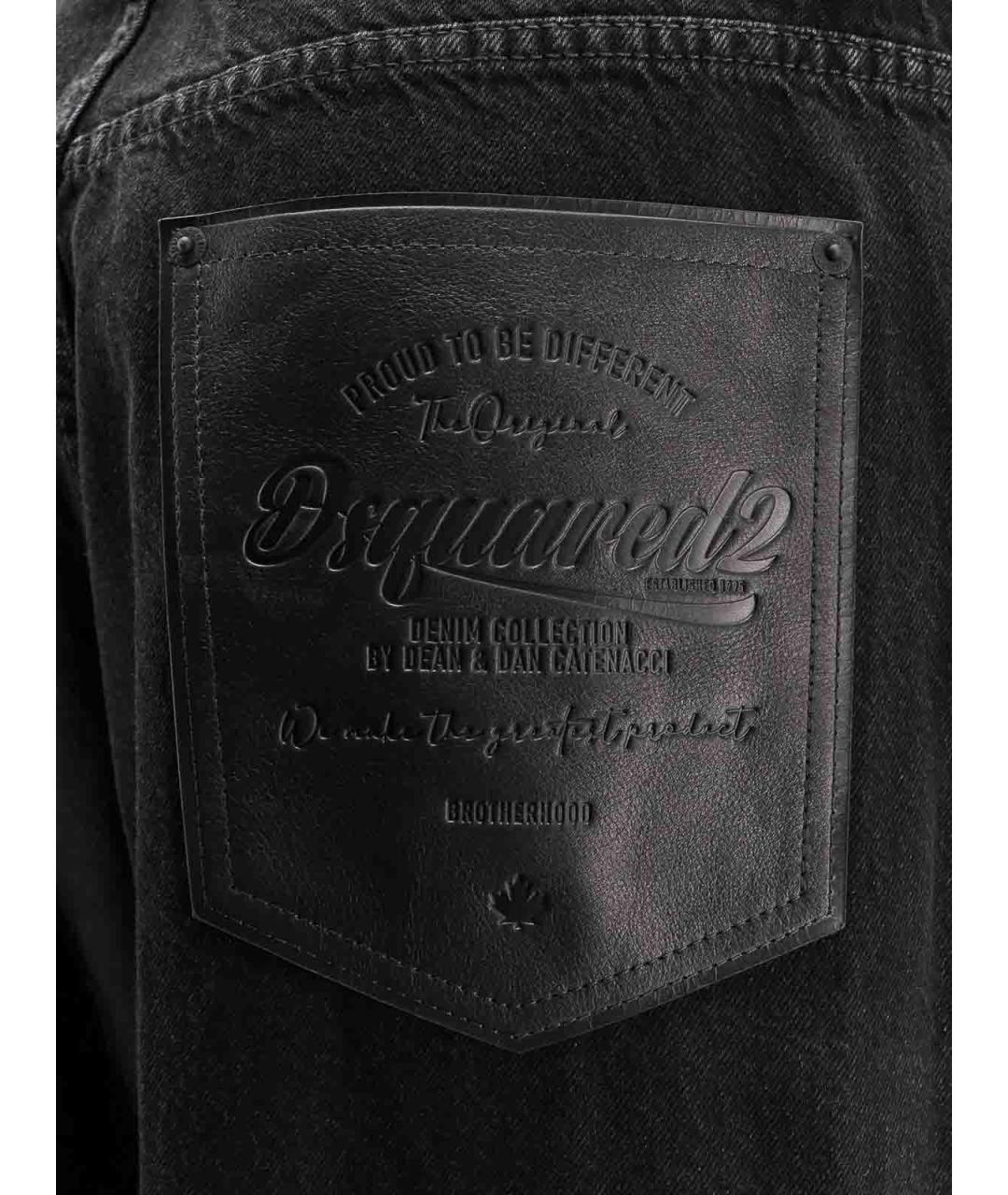 DSQUARED2 Черные хлопковые прямые джинсы, фото 3