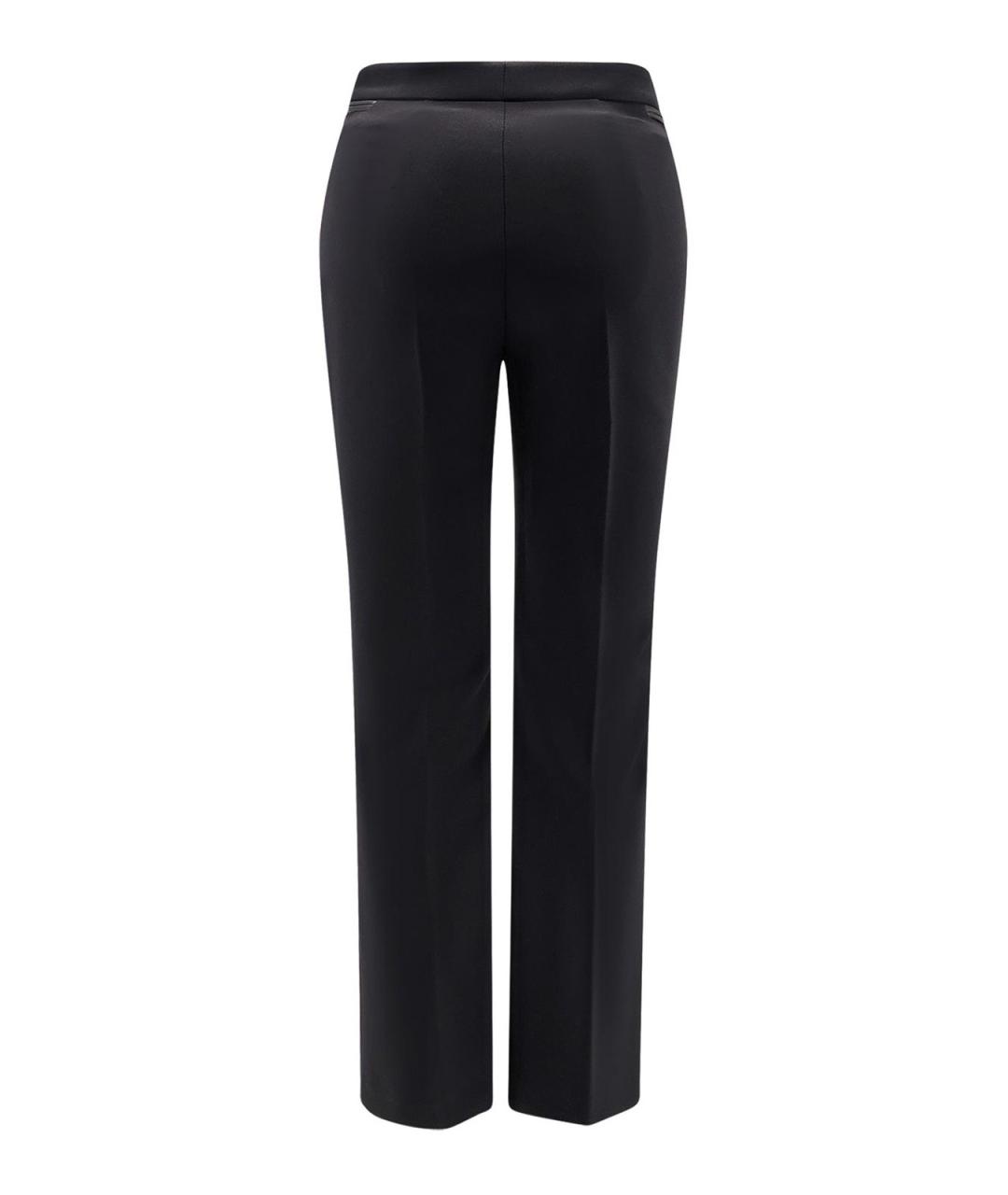 ELISABETTA FRANCHI Черные полиэстеровые прямые брюки, фото 2