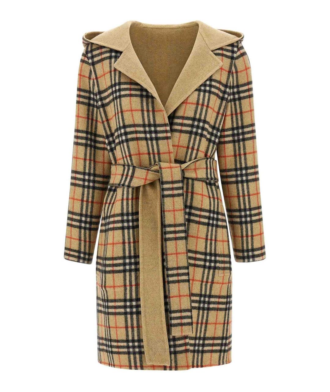 BURBERRY Бежевое шерстяное пальто, фото 2
