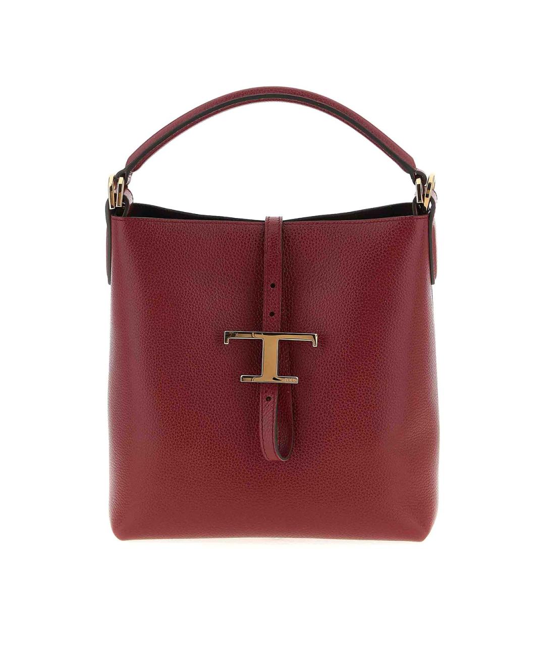 TOD'S Бордовая кожаная сумка через плечо, фото 1