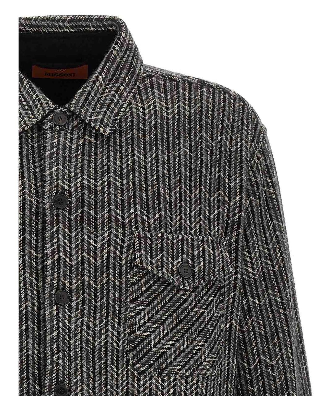 MISSONI Серая шерстяная кэжуал рубашка, фото 3