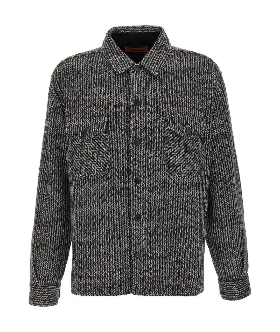 MISSONI Серая шерстяная кэжуал рубашка, фото 1