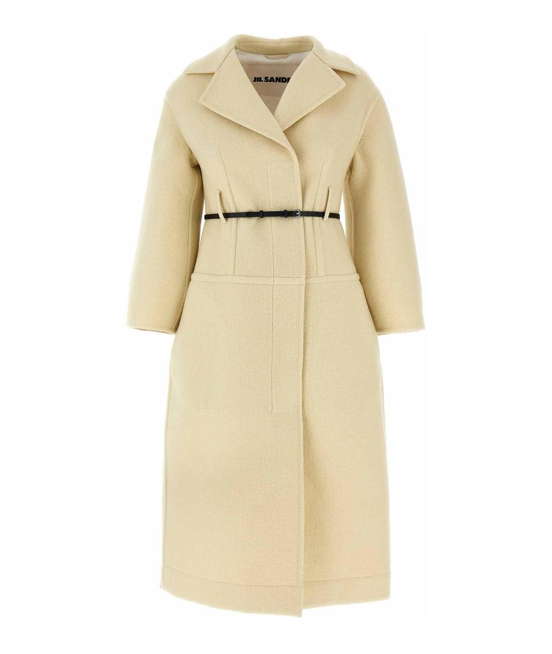 JIL SANDER Бежевое шерстяное пальто, фото 1