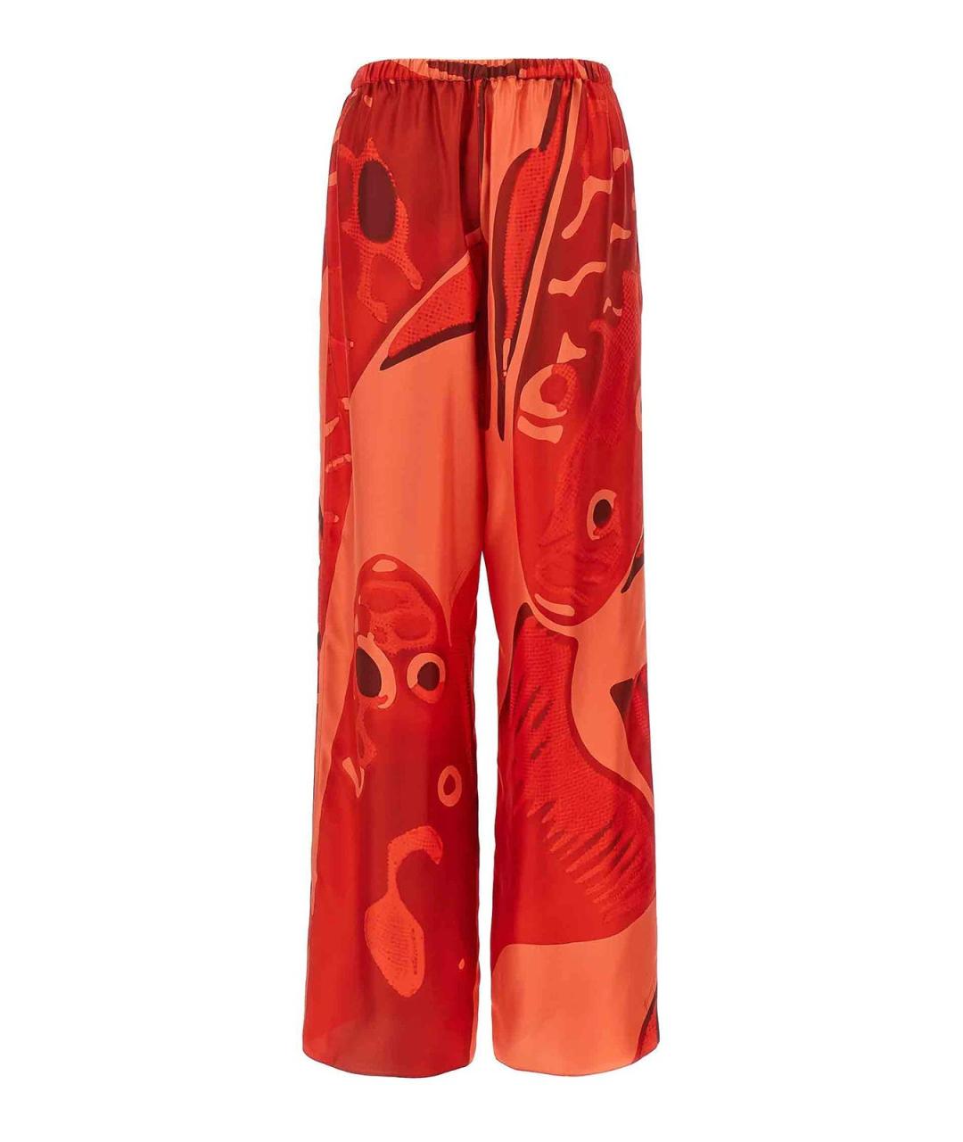 FERRAGAMO Красные шелковые брюки широкие, фото 2