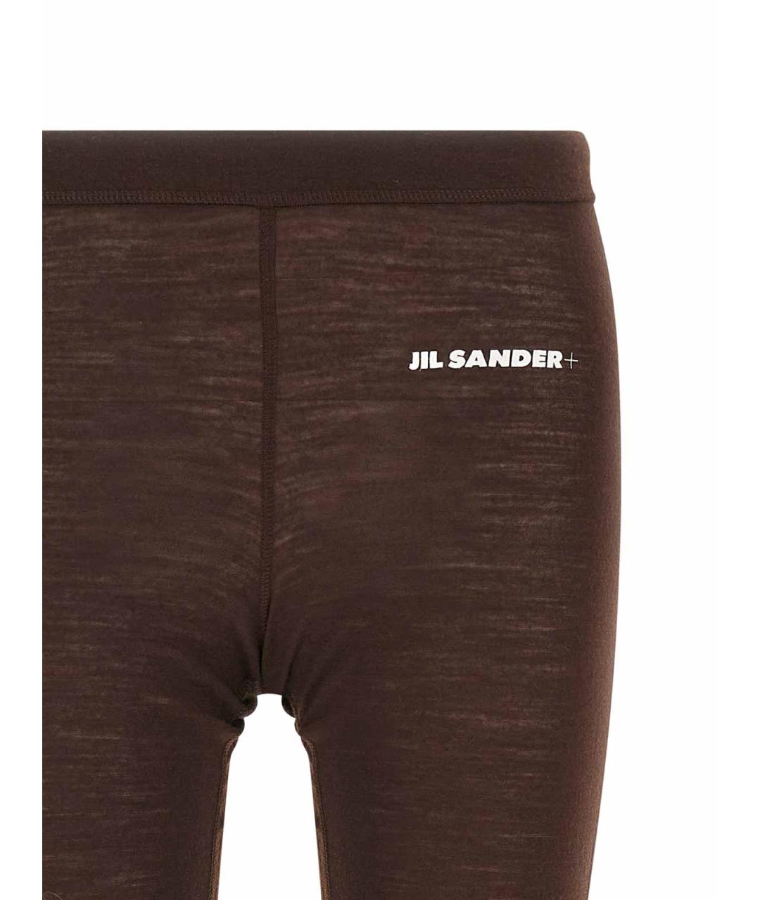 JIL SANDER Бордовые шерстяные леггинсы и велосипедки, фото 3