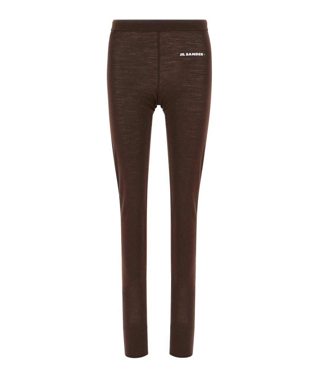 JIL SANDER Бордовые шерстяные леггинсы и велосипедки, фото 1