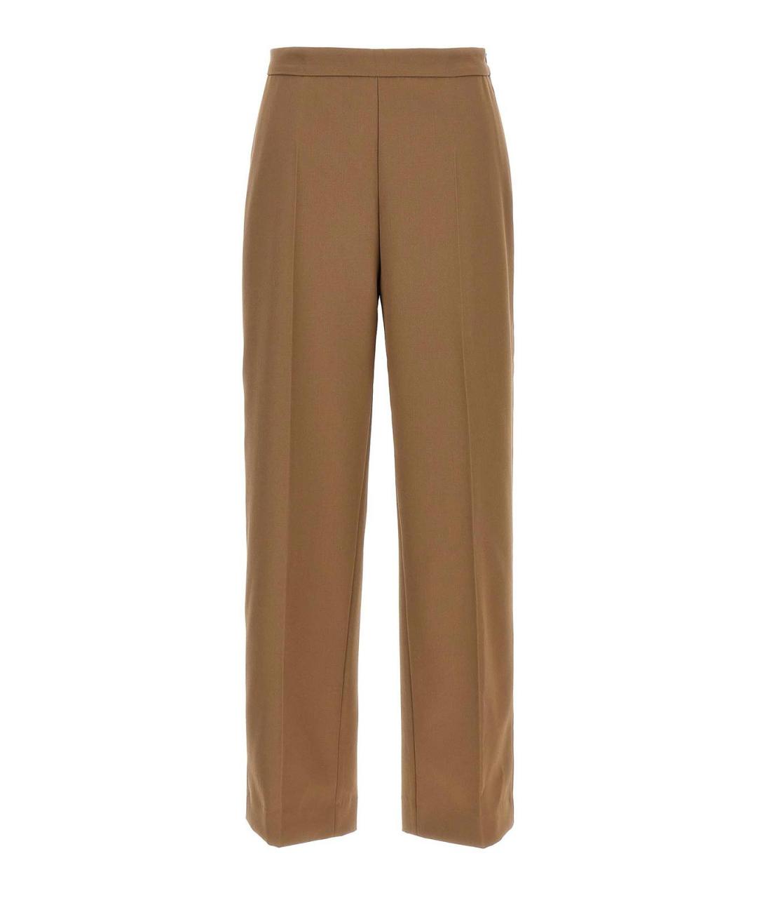 DRIES VAN NOTEN Коричневые шерстяные брюки широкие, фото 1