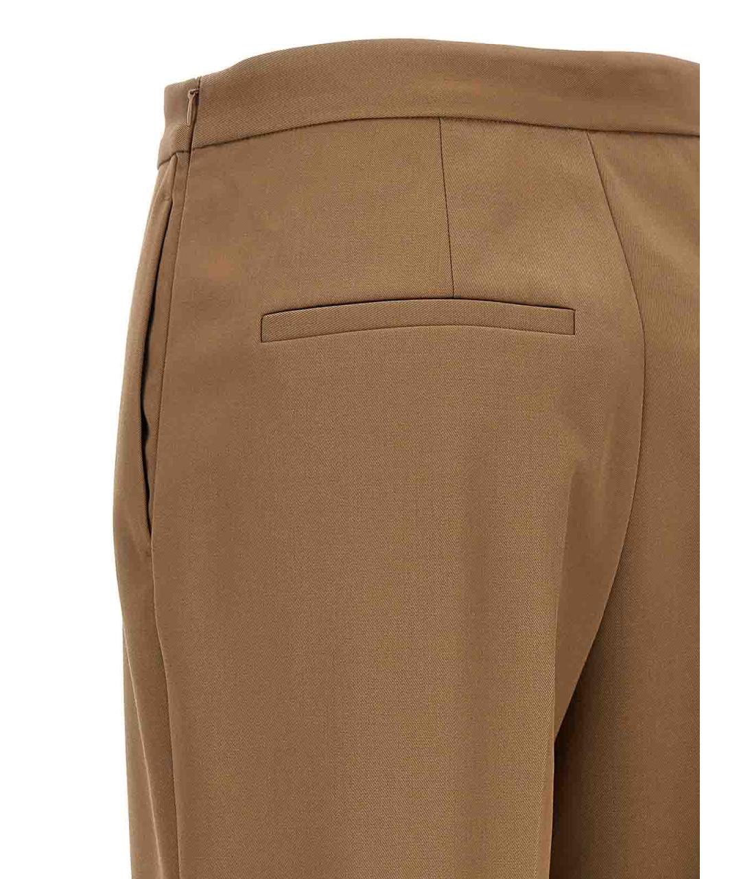 DRIES VAN NOTEN Коричневые шерстяные брюки широкие, фото 4